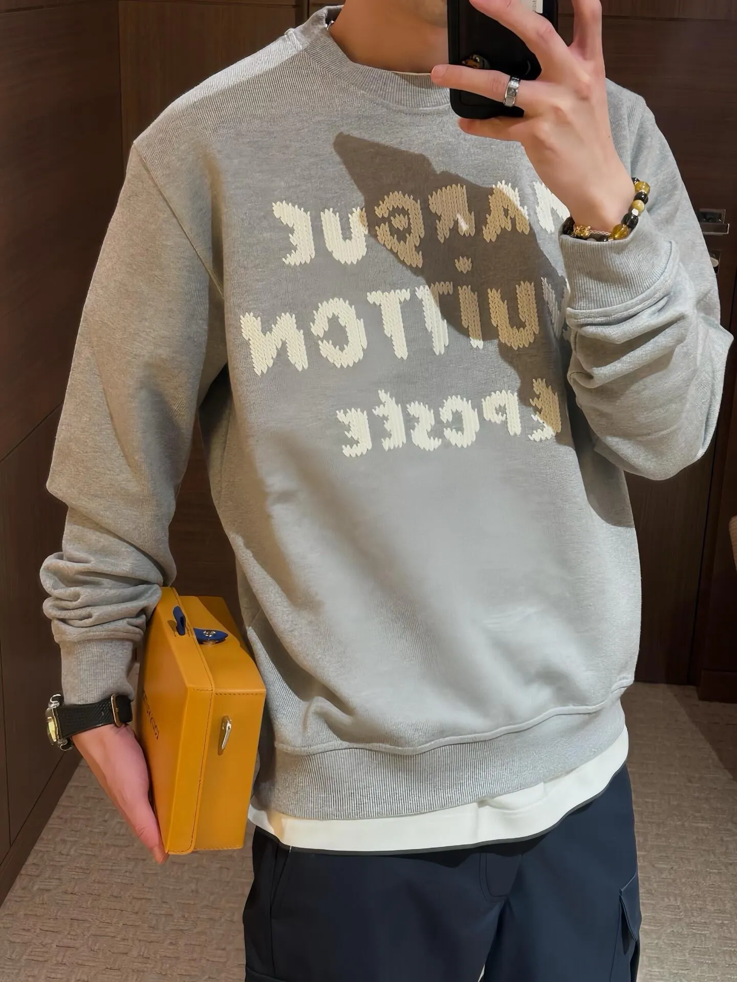 Louis Vuitton/Louis Vuitton embroidered logo crew neck sweatshirt